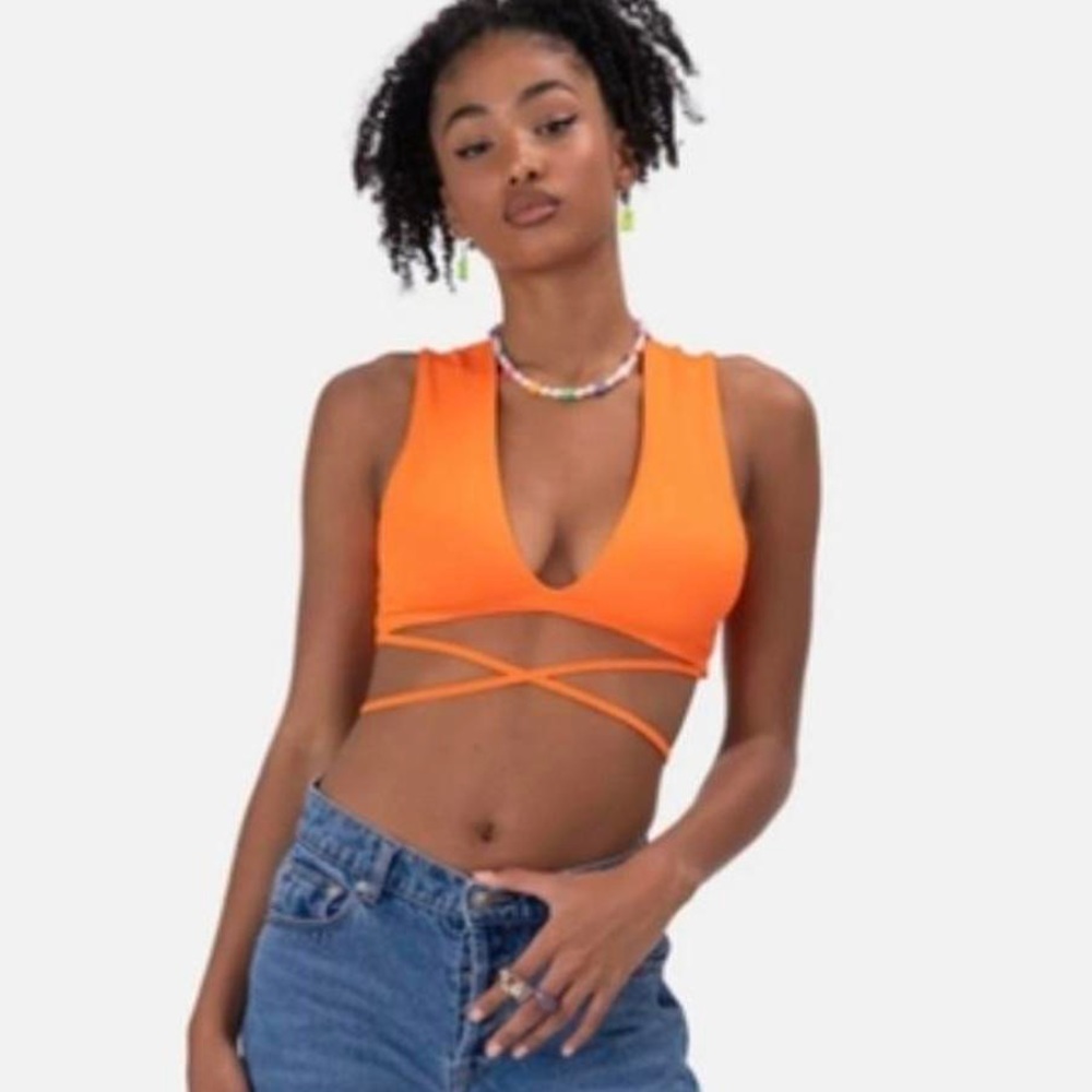 Adika neon orange cropped top